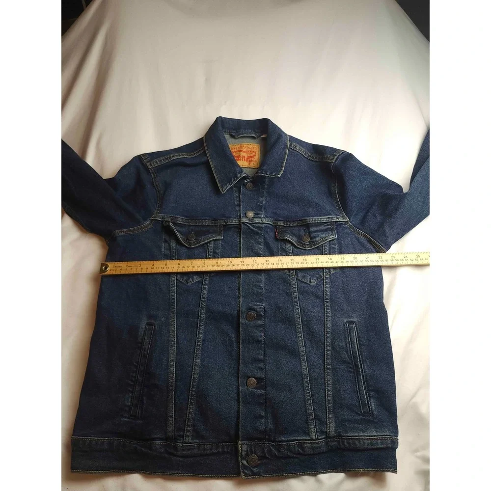 Levi's Trucker Denim Jacket Mens Large Blue Classic Button Front Long Sleeve